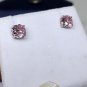 Sterling Silver 3.0 Ct Round Pink Cubic Zirconia Solitaire Stud Earrings 5.9mm