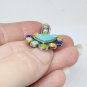 Vtg Sterling Silver Turquoise Heart Gaspeite Spiny Oyster Lapis Pendant