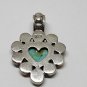 Vtg Sterling Silver Turquoise Heart Gaspeite Spiny Oyster Lapis Pendant
