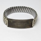 Vintage Sterling Silver Flex-Let ID Bracelet 1/20 12k Gold Filled Top Band