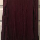 Lyss Loo Glamorous Ribbed Burgundy Long Sleeve Cut-out Top- Med