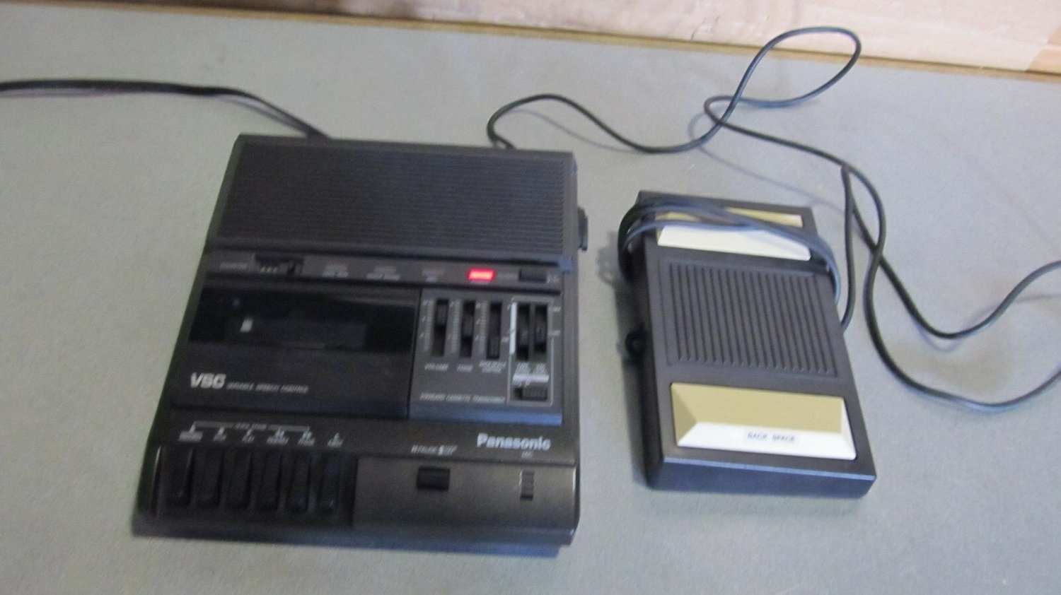 OEM panasonic VSC standard cassette transcriber w/foot pedal model RR-830