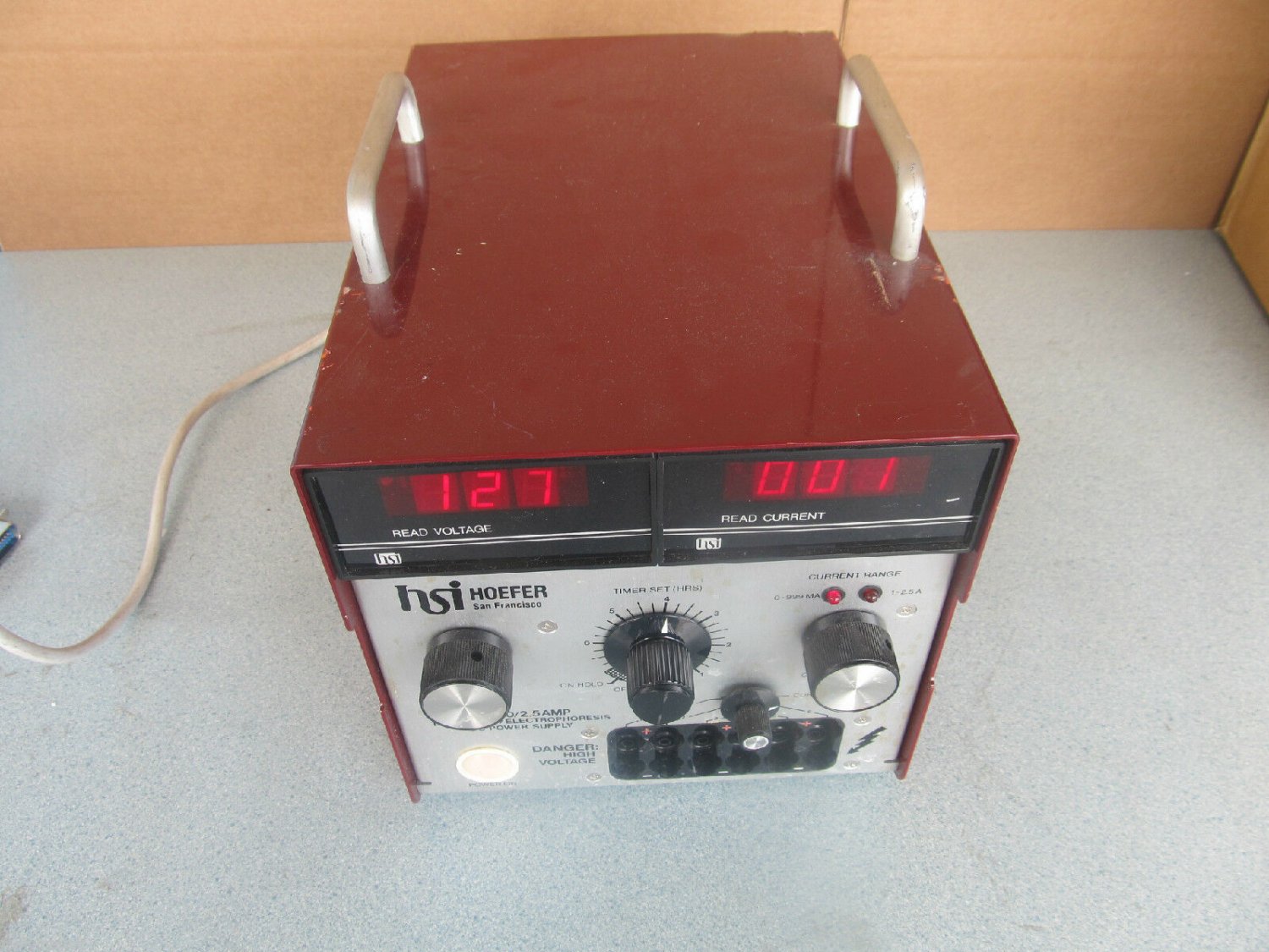 HOEFER PS 250 / PS250 2.5 AMP TRANSPHOR ELECTROPHORESIS DC POWER SUPPLY