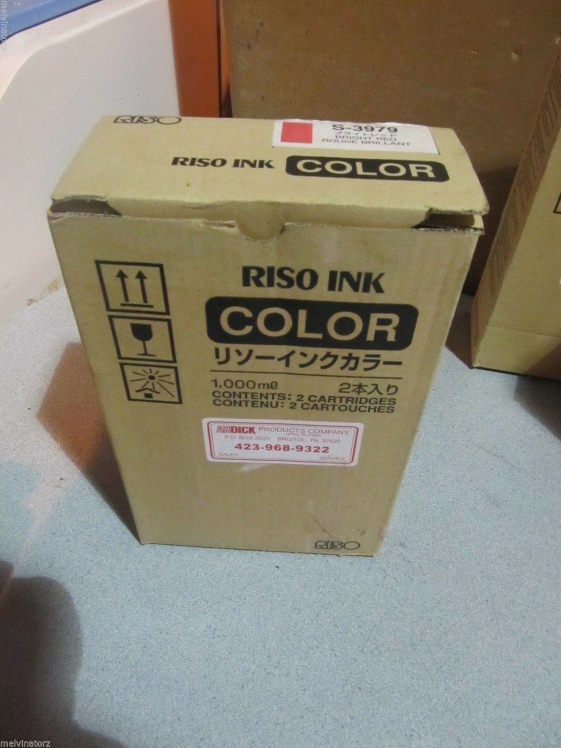 2 Genuine Riso S-3979 Bright Red Ink Risograph