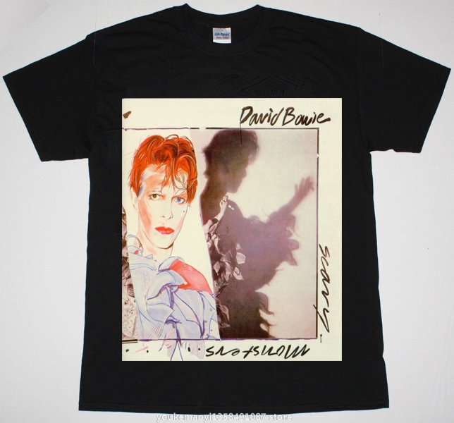 David Bowie - Scary Monsters Pop Rock T-Shirts Vintage Rap Hip Hop T Shirts Popular Unisex Shirts