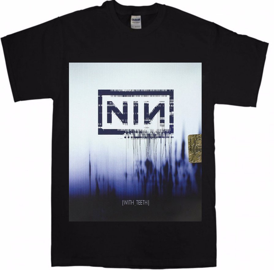 New With Teeth Nine Inch Nails Rock T-Shirts Popular Indie Rocks n Roll Shirt Unisex Mens T-Shirt