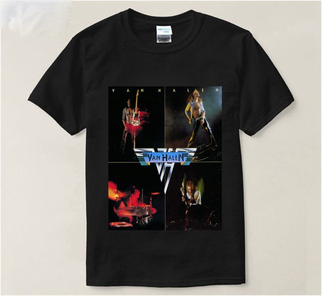 Van Halen First Album Vintage Rock T-Shirts Popular Indie Rock n Roll Mens Woman T-Shirt