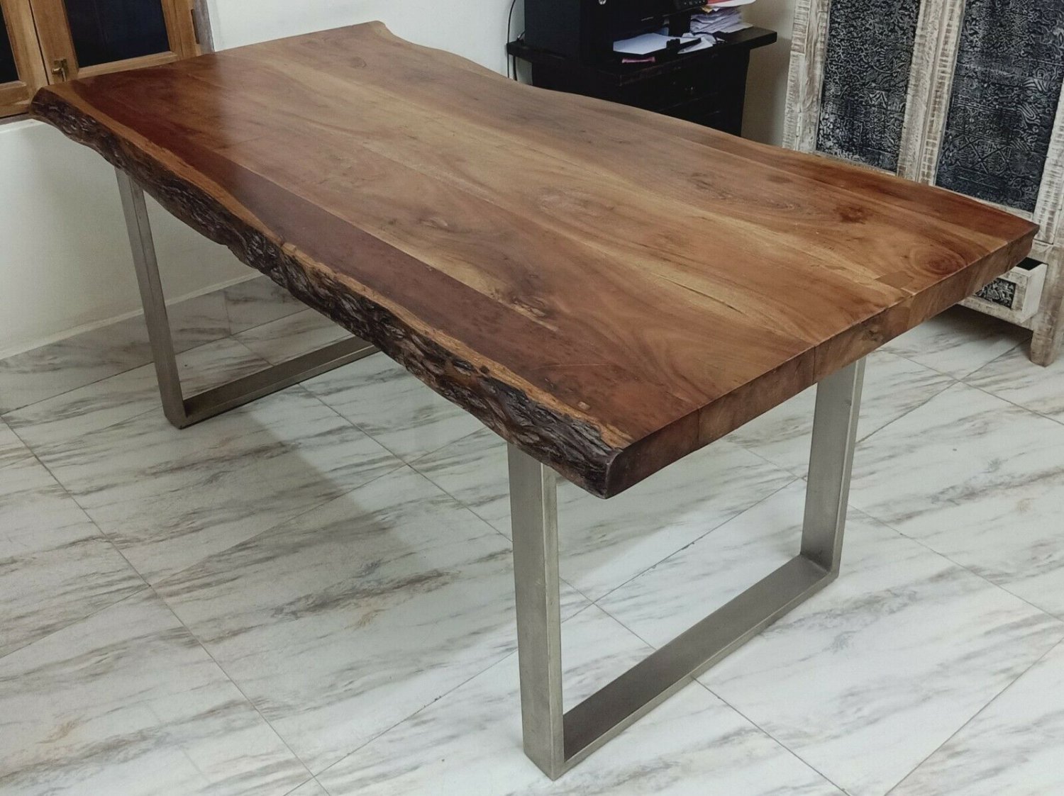 Live Edge Dining Table with Metal legs