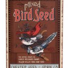 MIXED BIRDSEED TIN SIGN  METAL HOME ADV SIGNS B