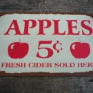 VINTAGE STYLE  APPLES 5 CENT TIN SIGN METAL RETRO SIGNS