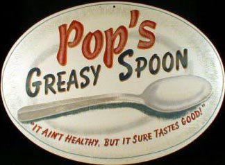 POP'S GREASY SPOON RETRO TIN SIGN METAL CAFE AD SIGNS C