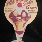 HOT FUDGE SUNDAE DIE CUT RETRO DINER SIGN CAFE AD SIGNS