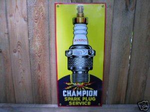 CHAMPION SPARK PLUG PORCELAIN COATED SIGN