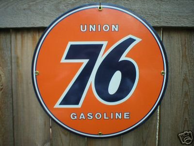 Union 76 Gasoline Porcelain Sign Gas & Oil Metal Signs