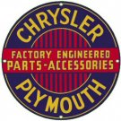 CHRYSLER PLYMOUTH PORCELAIN-OVERLAY SIGN METAL SIGNS C