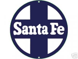 SANTE FE PORCELAIN-OVERLAY SIGN METAL ADV SIGNS S
