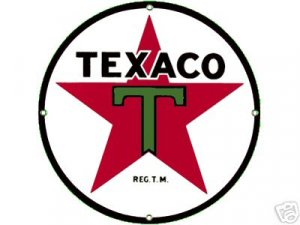 TEXACO T STAR PORCELAIN COAT SIGN METAL ADV SIGNS O