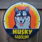 HUSKY GASOLINE PORCELAIN SIGN METAL GAS STATION SIGNS