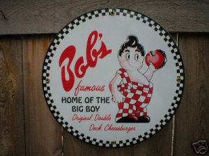 BOB'S HOME OF THE BIG BOY PORCELAIN SIGN METAL SIGNS B