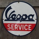 VESPA SERVICE PORCELAIN COAT SIGN METAL ADV SIGNS V VESPA SERVICE PORCELAIN COAT SIGN METAL ADV SIGNS V