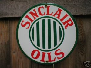 SINCLAIR OILS PORCELAIN-COATED SIGN METAL ADV SIGNS S