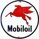 MOBILOIL PORCELAIN-COATED SIGN