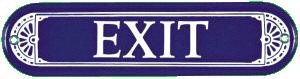 EXIT PORCELAIN-OVERLAY SIGN METAL ADV SIGNS E