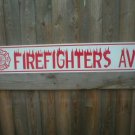 FIREFIGHTERS AVE BIKE BAR SIGN METAL STREET SIGN L