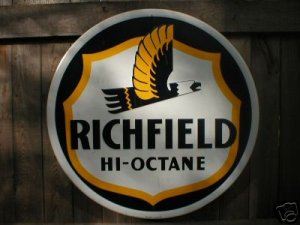 LG RICHFIELD HI-OCTANE TIN SIGN METAL ADV AD SIGNS R