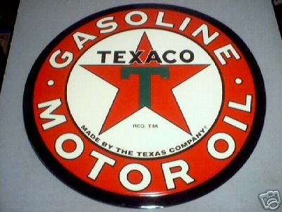 LARGE TEXACO TIN SIGN METAL ADV GAS OIL SIGNS T