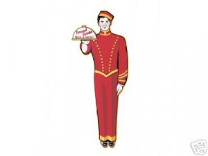 LARGE RETRO RED BELLBOY TIN SIGN METAL ADV AD SIGNS B