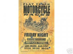 FLAT TRACK MOTORCYCLE RACES SIGN METAL ADV POSTER SIGNS
