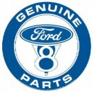 FORD V8 ROUND TIN SIGN METAL ADV CAR SIGNS F