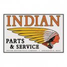 INDIAN TIN SIGN PARTS & SERVICE METAL MOTORCYCLE