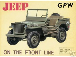 JEEP GPW TIN SIGN ADV FORD WILLYS US VEHICLE SIGNS W