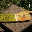 SCENIC RIVER CANOE RACES PRESSED WOOD SIGN ADV SIGNS C SCENIC RIVER CANOE RACES PRESSED WOOD SIGN ADV SIGNS C