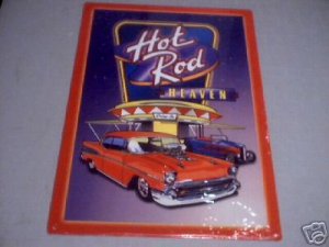 HOT ROD HEAVEN SIGN METAL ADV AD SIGNS H