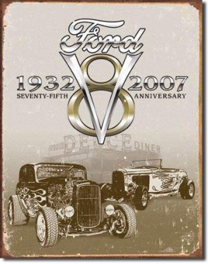 FORD DEUCE TIN SIGN METAL RETRO ADV SIGNS F