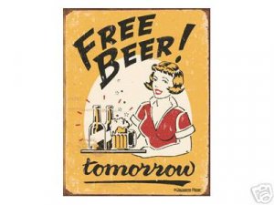 FREE BEER TIN SIGN RETRO ADV BAR CAFE METAL SIGNS F