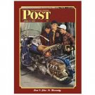SATURDAY EVENING POST MOTORCYCLE SIGN METAL ADV SIGNS M