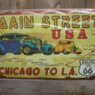 MAIN STREET USA CHICAGO TO LA TIN SIGN METAL ADV SIGNS MAIN STREET USA CHICAGO TO LA TIN SIGN METAL ADV SIGNS