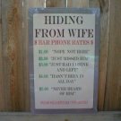 HIDING FROM WIFE TIN SIGN AD METAL PIC BAR HOME SIGNS B HIDING FROM WIFE TIN SIGN AD METAL PIC BAR HOME SIGNS B