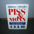  PI-- & MOAN CLUB PLASTIC ADV AD SIGN C