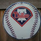 PHILIDELPHIA PHILLIES ROUND ALUMINUM BASEBALL SIGN P