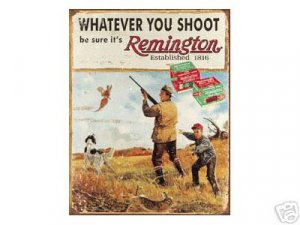    REMINGTON TIN SIGN METAL RETRO ADV SIGNS R