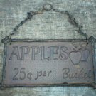 CAST IRON APPLES SIGN METAL ADV SIGNS A CAST IRON APPLES SIGN METAL ADV SIGNS A