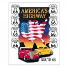 AMERICA'S HIGHWAY ROUTE 66 TIN SIGN METAL ADV SIGNS A AMERICA'S HIGHWAY ROUTE 66 TIN SIGN METAL ADV SIGNS A