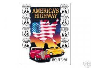 AMERICA'S HIGHWAY ROUTE 66 TIN SIGN METAL ADV SIGNS A
