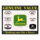JOHN DEERE GENUINE VALUE TIN SIGN METAL ADV SIGNS J JOHN DEERE GENUINE VALUE TIN SIGN METAL ADV SIGNS J