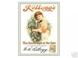  KELLOGG'S TOASTED CORN FLAKES TIN SIGN METAL ADV SIGNS K